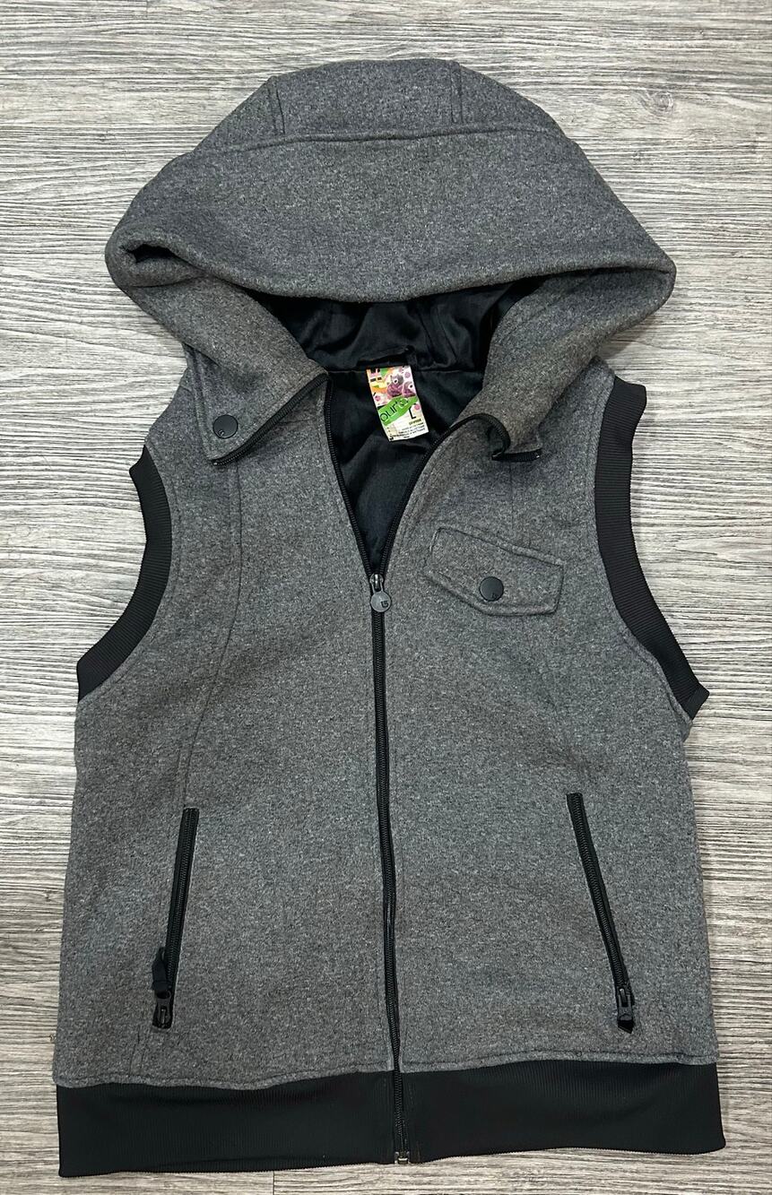 Burton Dryride Gray Hooded Zip Utility Vest Women's Sz Large Snowboard Outerwear